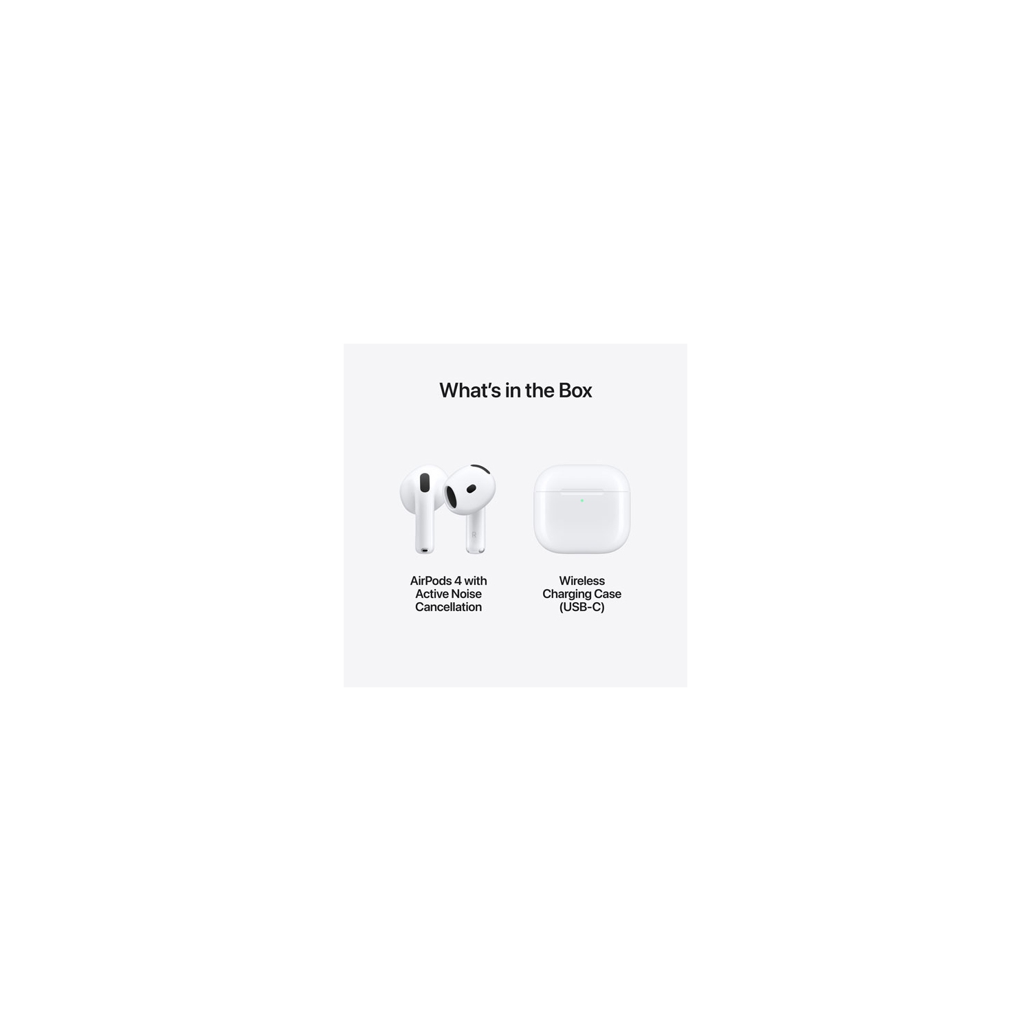 Open Box - Apple AirPods 4 In-Ear Active Noise Cancelling True Wireless Earbuds with USB-C Charging Case