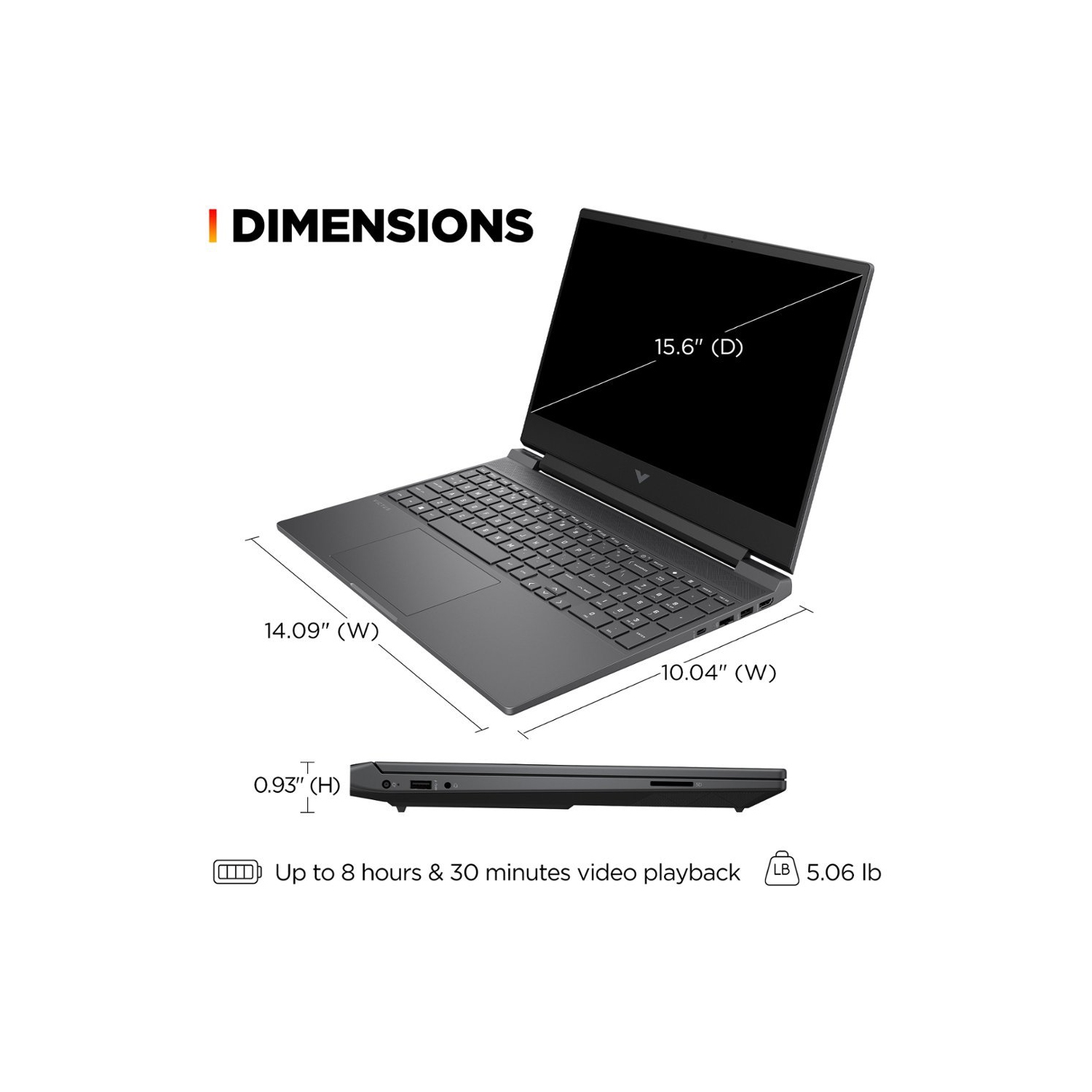 Portable de jeu 144&nbsp;Hz IPS HD intégrale Victus 15,6 po de HP - Ryzen 5-7535HS d'AMD - mémoire 16&nbsp;Go DDR5 Go - Radeon RX 6550&nbsp;M d'AMD -