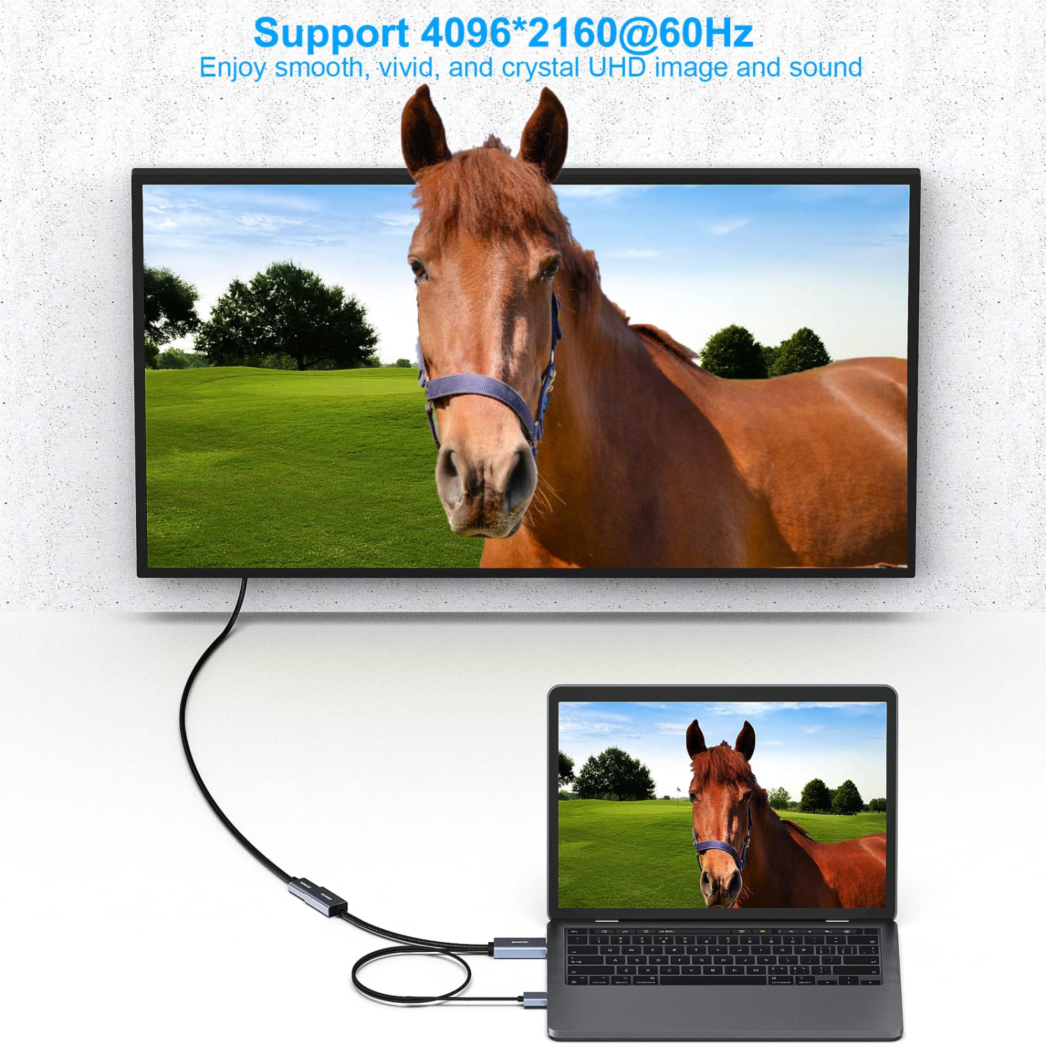 Adaptateur HDMI vers DisplayPort 4K de BENFEI, prend en charge les formats 4K@60&nbsp;Hz/2K@144&nbsp;Hz/1080P@165&nbsp;Hz
