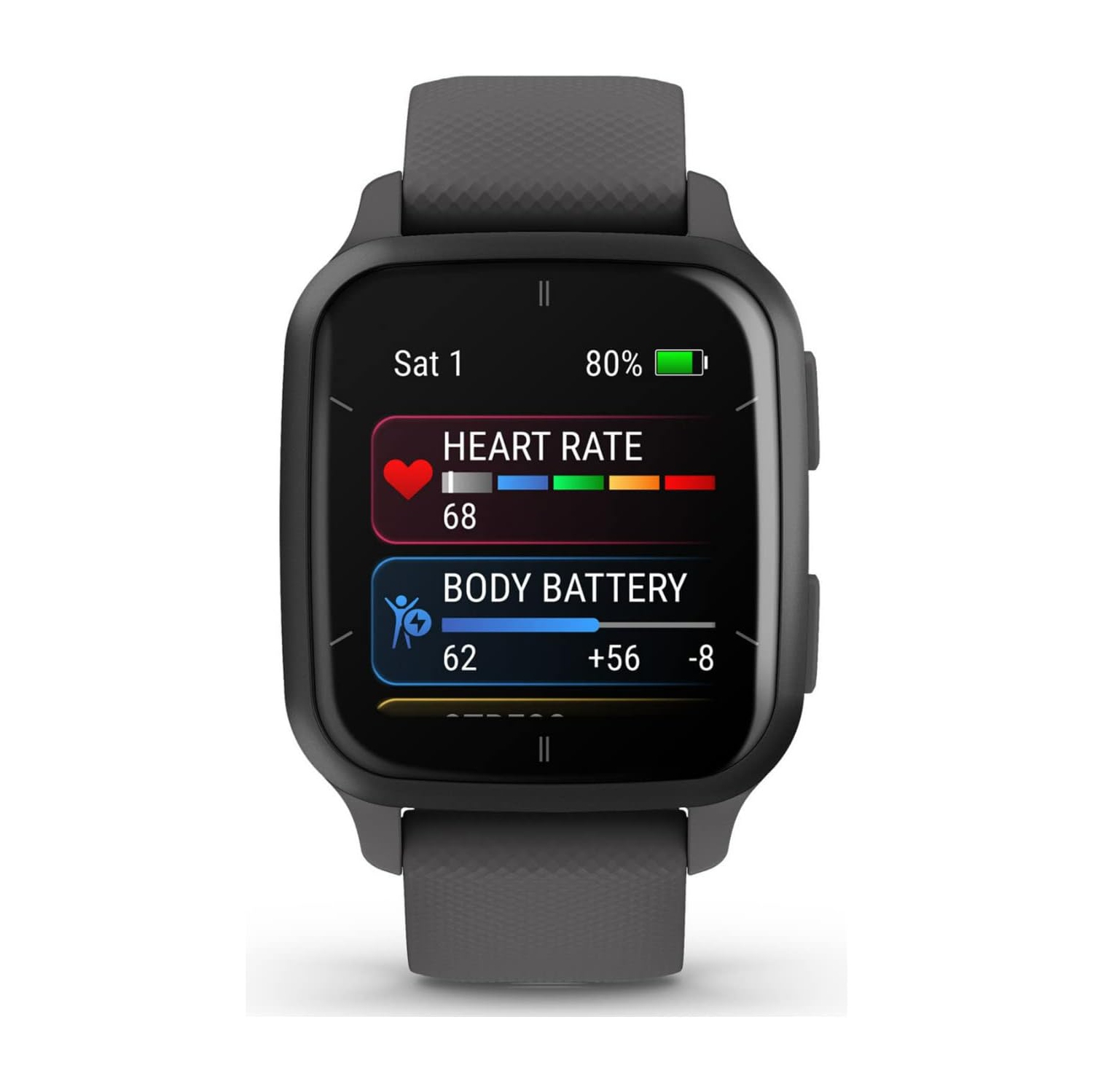 Garmin Venu® Sq 2 GPS Smartwatch, All-Day Health Monitoring, Long-Lasting Battery Life, AMOLED Display, Slate and Shadow Gray