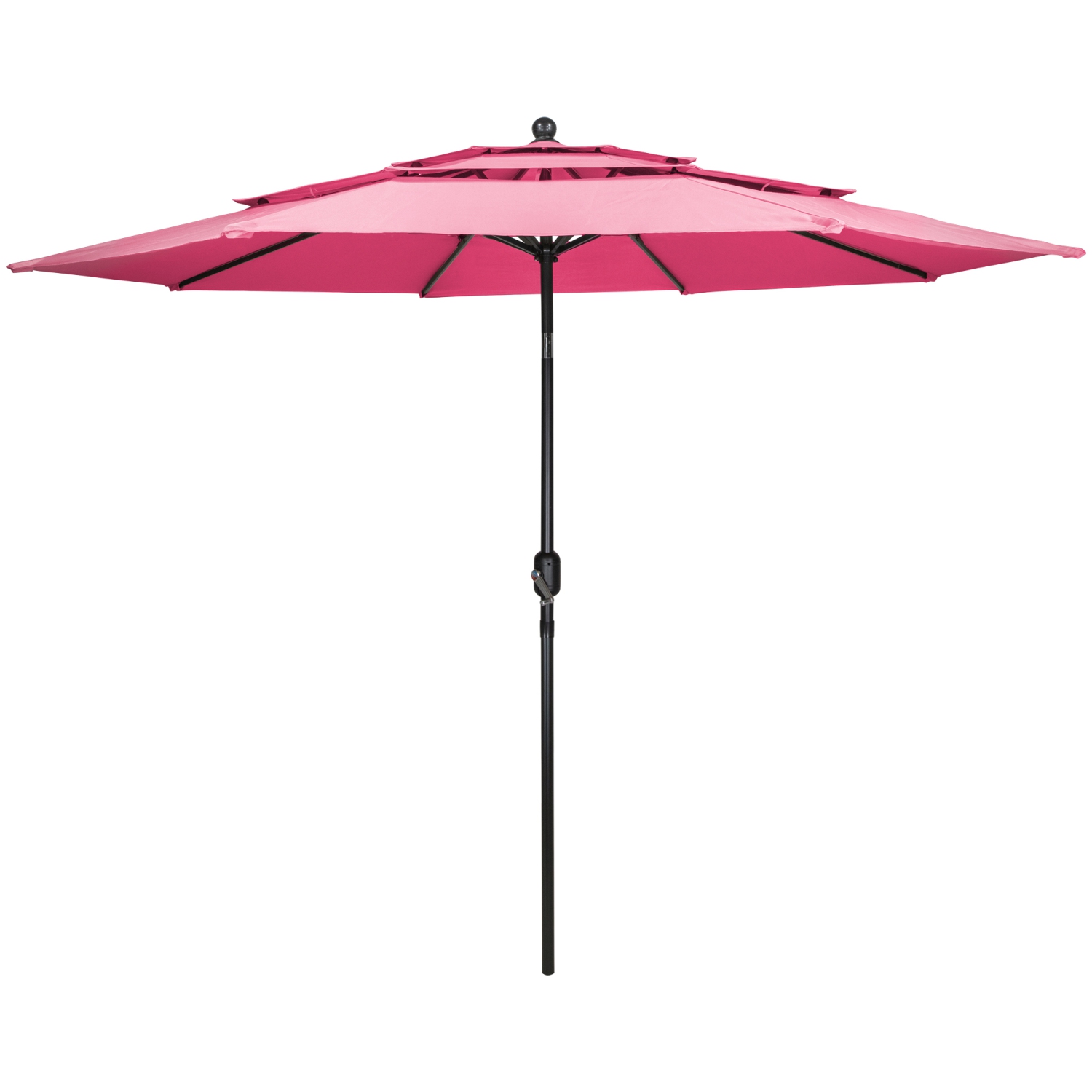 9,75&nbsp;pi – parasol de patio extérieur avec manivelle et inclinaison, rose