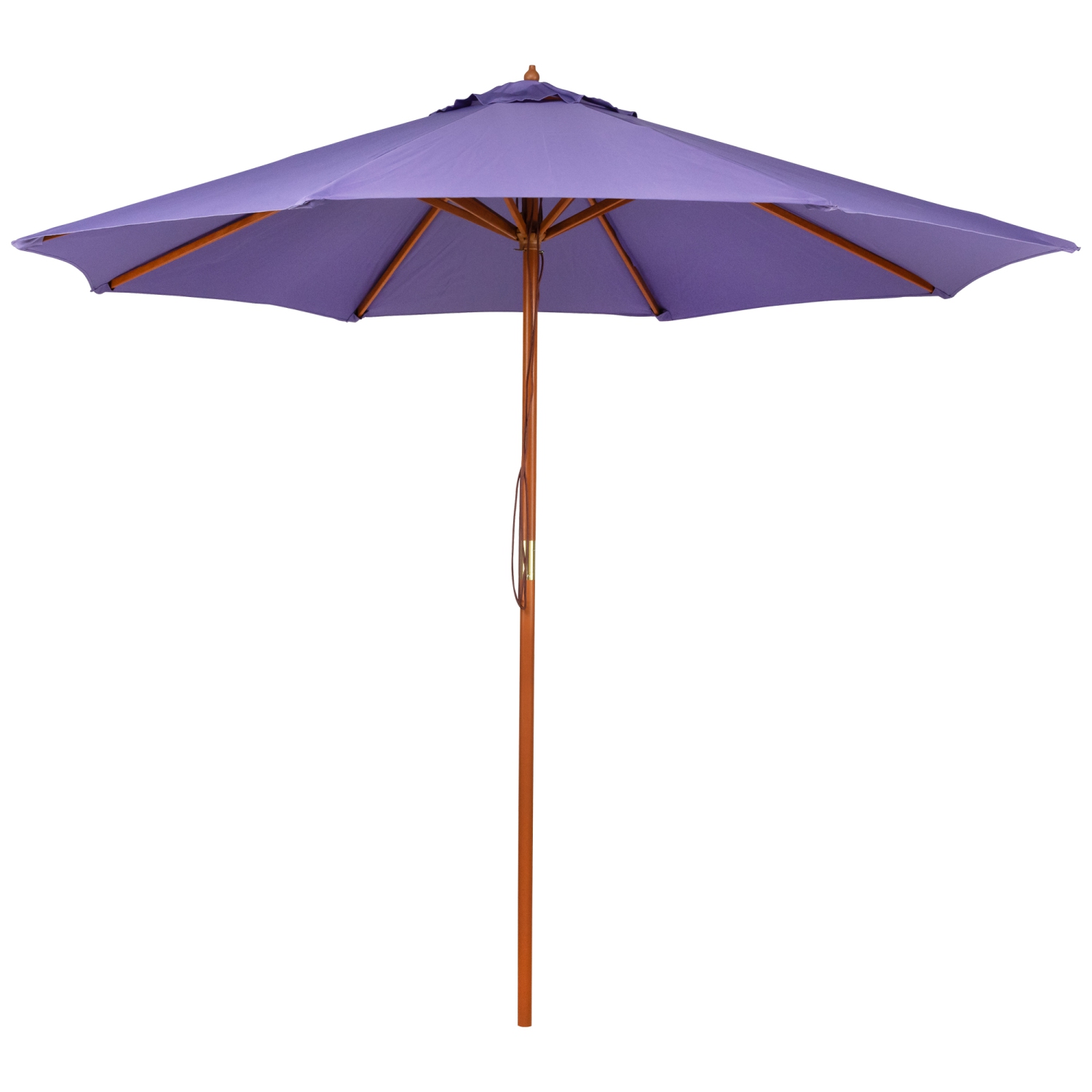 Parasol de patio extérieur avec poteau en bois - 8,5 pi - Violet