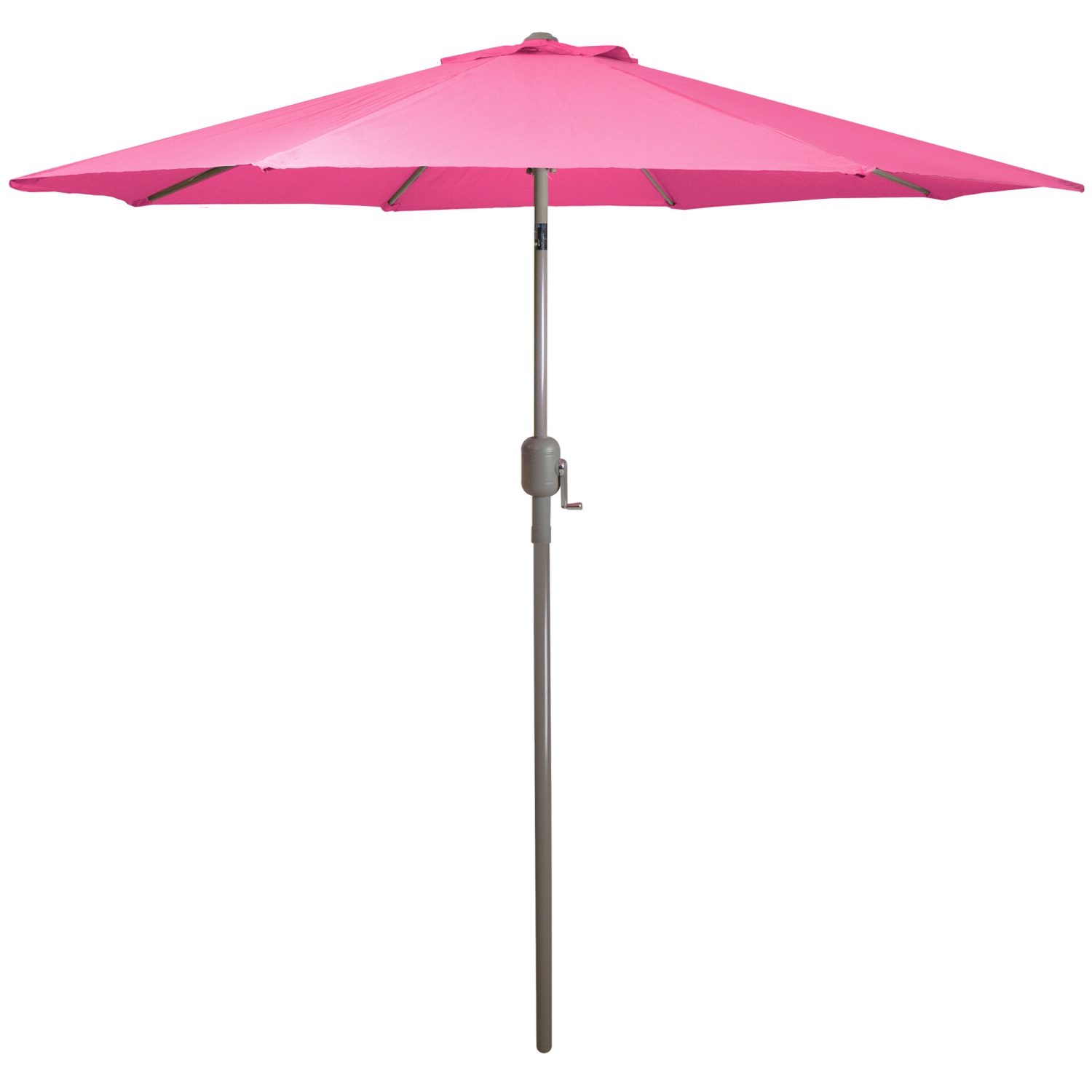 9ft Outdoor Patio Market Umbrella with Hand Crank and Tilt, Pink