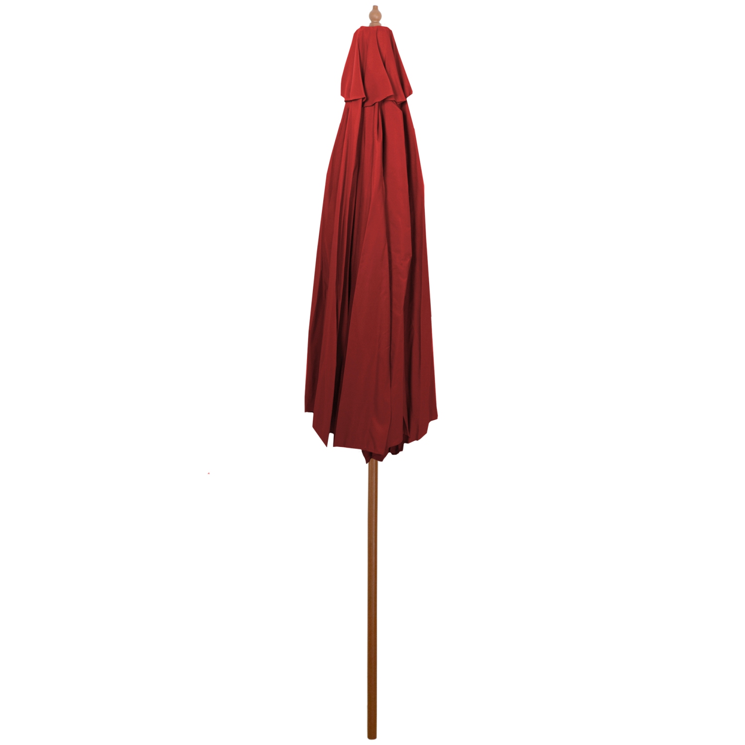 9ft Outdoor Patio Market Umbrella with Wooden Pole, Red
