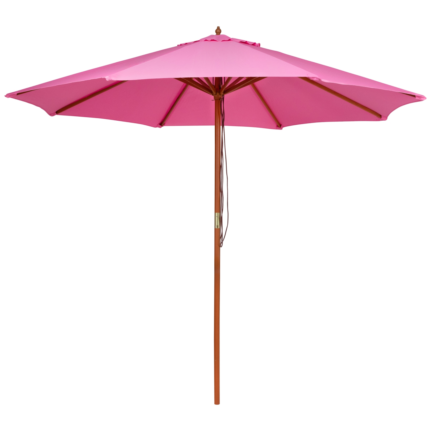 Parasol de patio extérieur avec poteau en bois - 8,5 pi - Rose