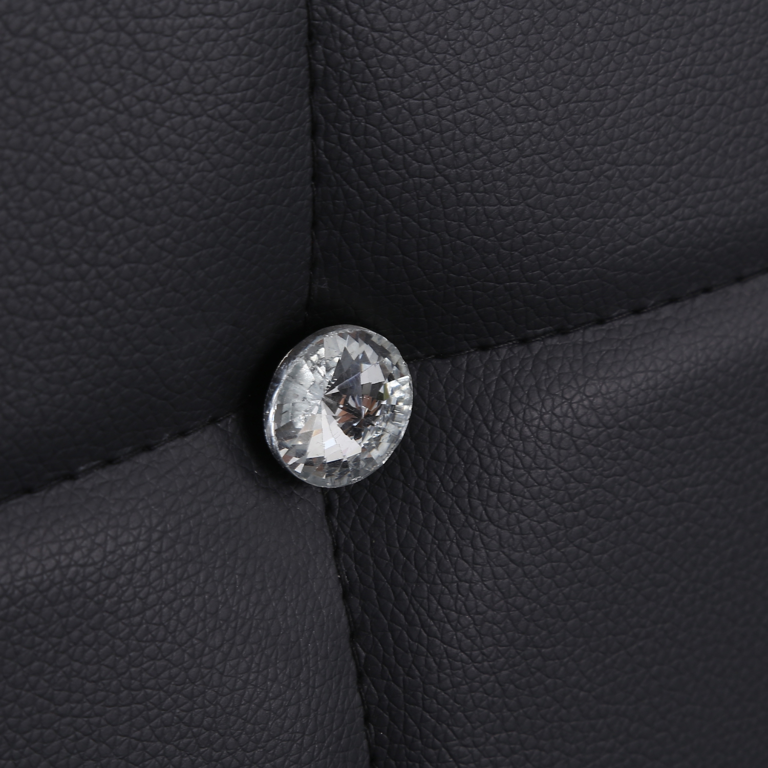 HOMCOM – Ensemble de 6 chaises de salle à manger modernes, chaises de cuisine rembourrées en similicuir avec capitonnage en cristal et pattes en