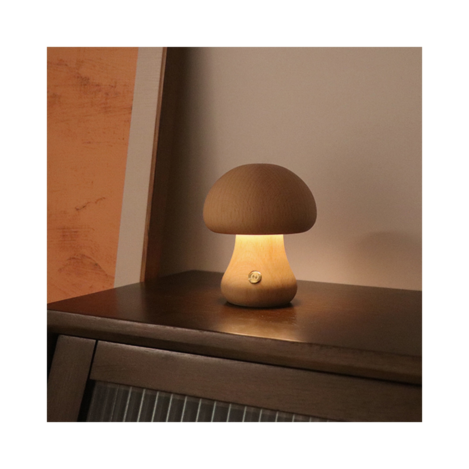 YOULIGHTS Mushroom lamp, cute small bedside table lamp, rechargeable portable night light, suitable for bedroom, home decoration, can be used as a