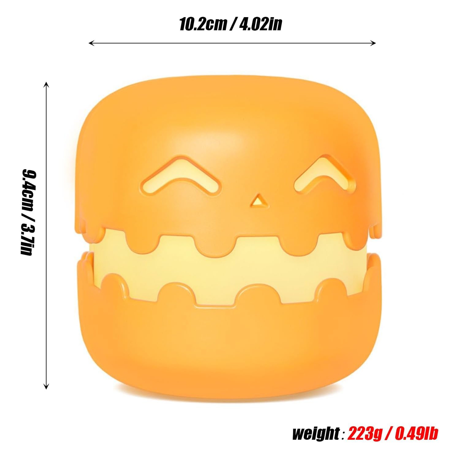 YOULIGHTS Pumpkin Night Light, Creative Rechargeable LED Comfort Bedroom Light with Timer, Press to Light Up, Dimmable Bedside Lamp for Birthday,