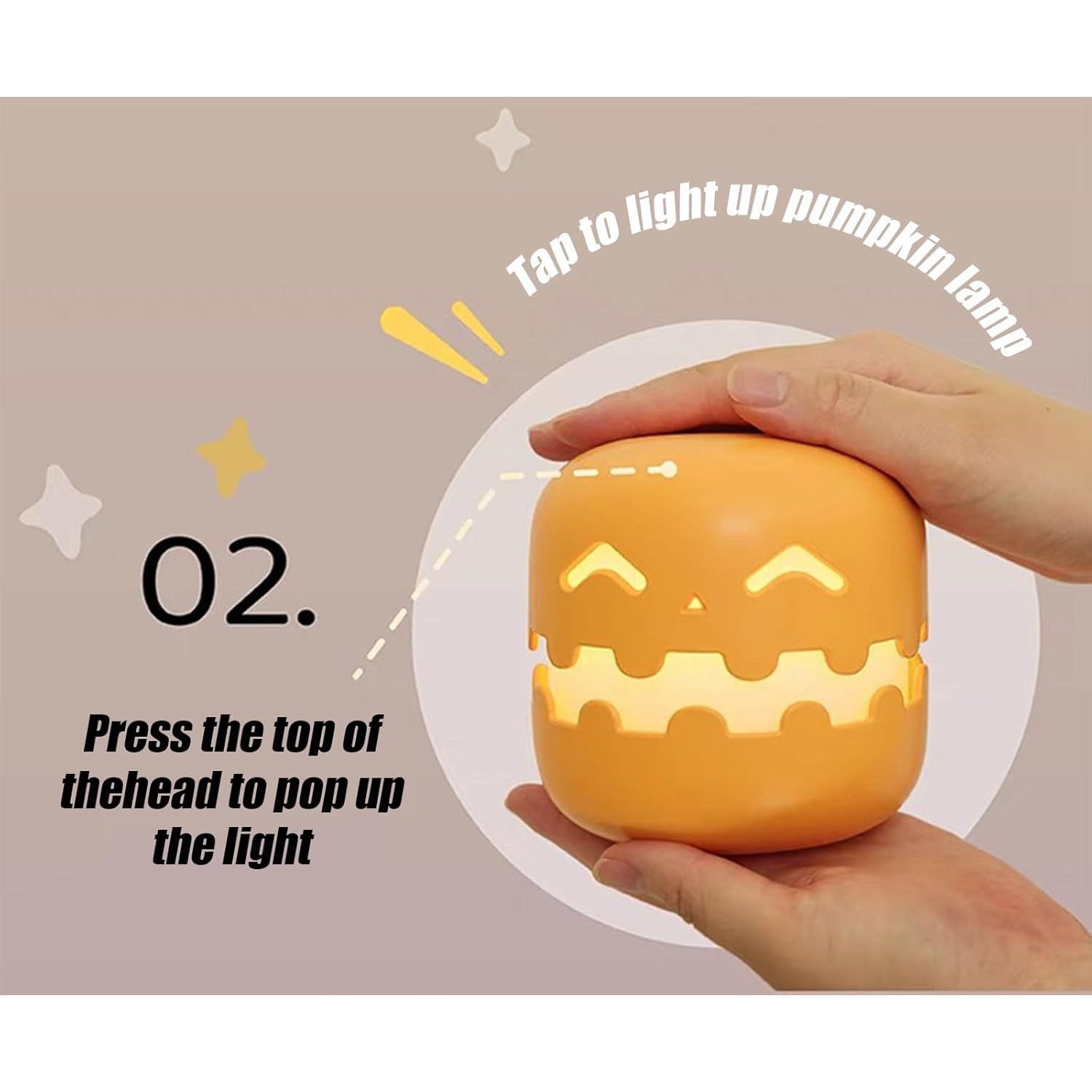 YOULIGHTS Pumpkin Night Light, Creative Rechargeable LED Cozy Lamps for Bedroom with Timer, Press to Light, Dimmable Bedside Lamp for Birthday,