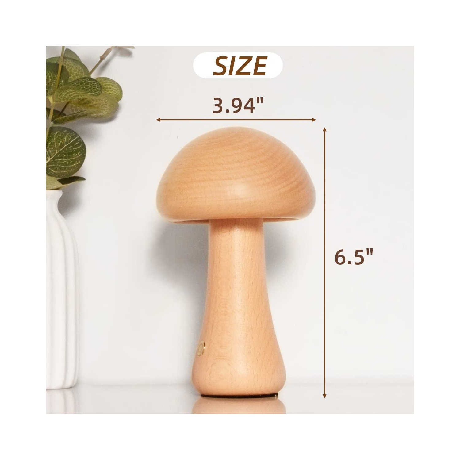 Mushroom Light, Rechargeable Portable Night Light, Cordless Wooden Night Light, Mushroom Decorative Light Suitable for Dining Room, Living Room,