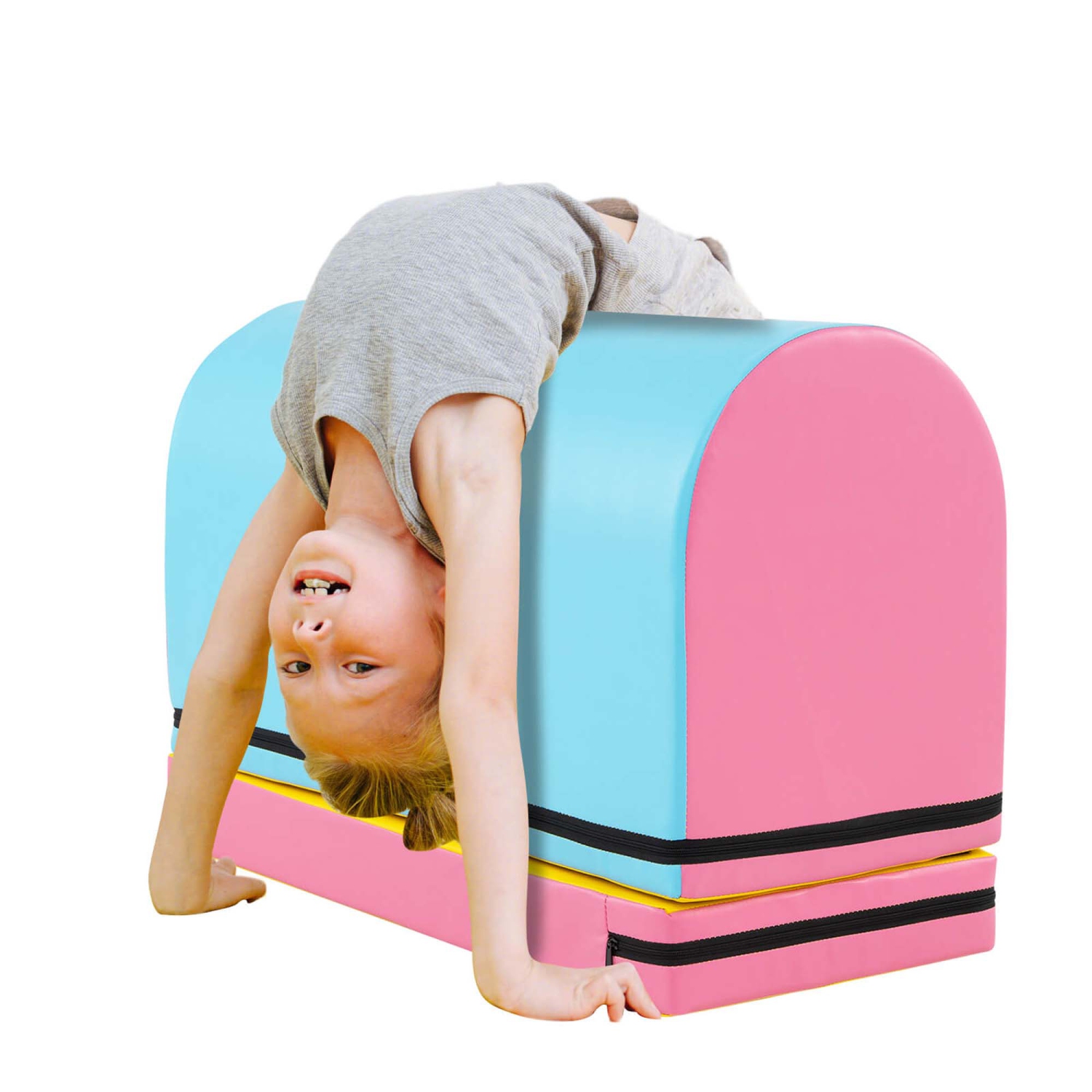 Costway Mailbox Tumbling Mat Gymnastics Vaulting Box with Detachable Mat & Carrying Handle