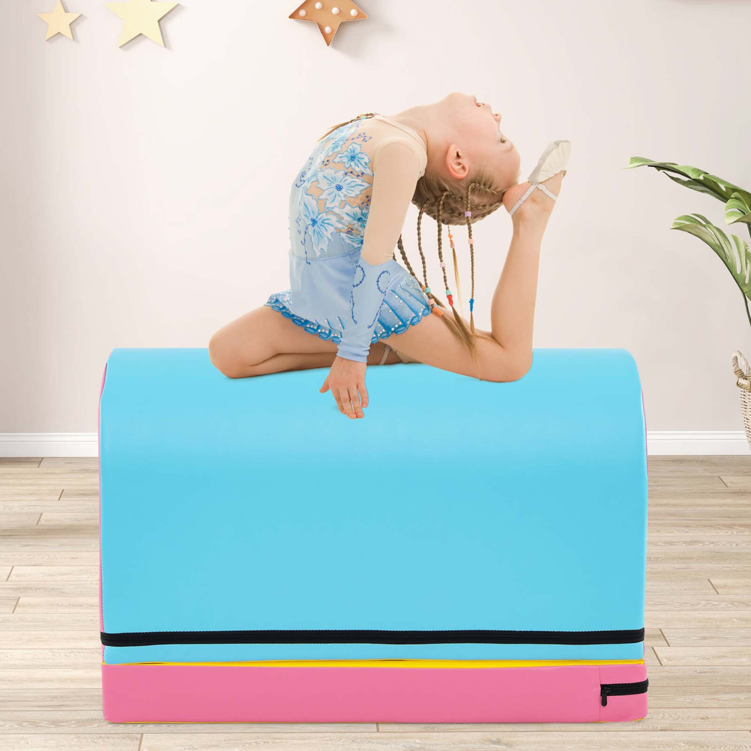 Costway Mailbox Tumbling Mat Gymnastics Vaulting Box with Detachable Mat & Carrying Handle
