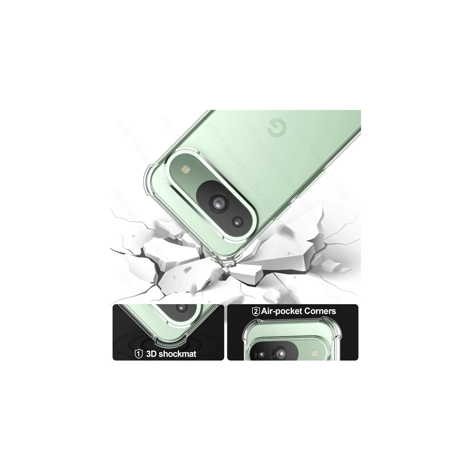 Google Pixel 9 Pro XL Case Luxury Transparent Airbag Shockproof Case for Pixel 9ProXL