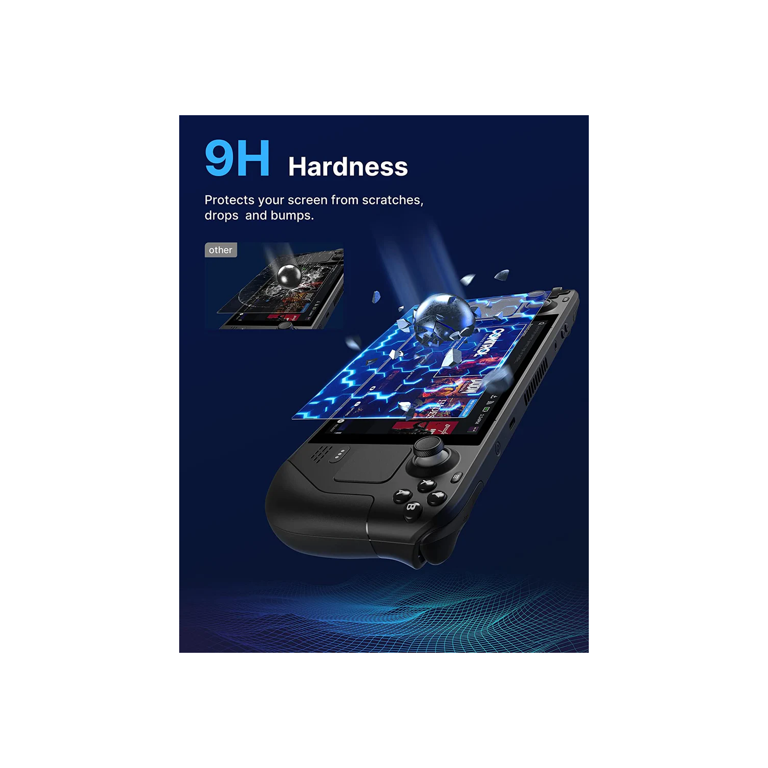 JSAUX 2-Pack Anti Glare Screen Protector for Steam Deck, 9H Hardness Matte Tempered Glass with Guiding Frame, Scratch Resistant- Matte