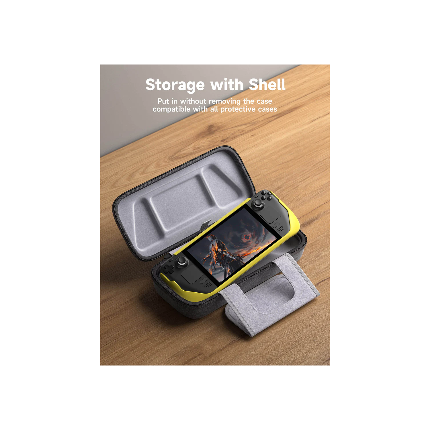 JSAUX Carrying Case Bag for Handheld Steam Deck / OLED ROG Ally / X PlayStation Portal Switch - Grey