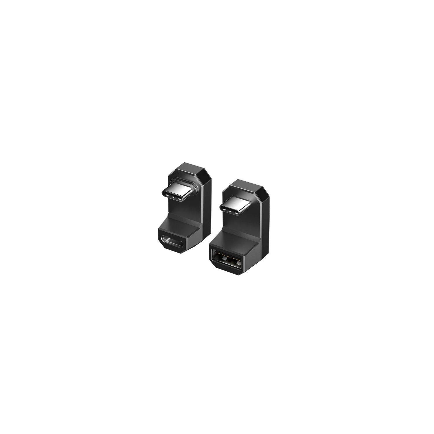 JSAUX DD0009 180 Degree USB C to USB C USB A Adapter Set Features 4K@60Hz Video & Audio Transmission/60W Fast Charging & 10Gbps Transfer Speed - Black