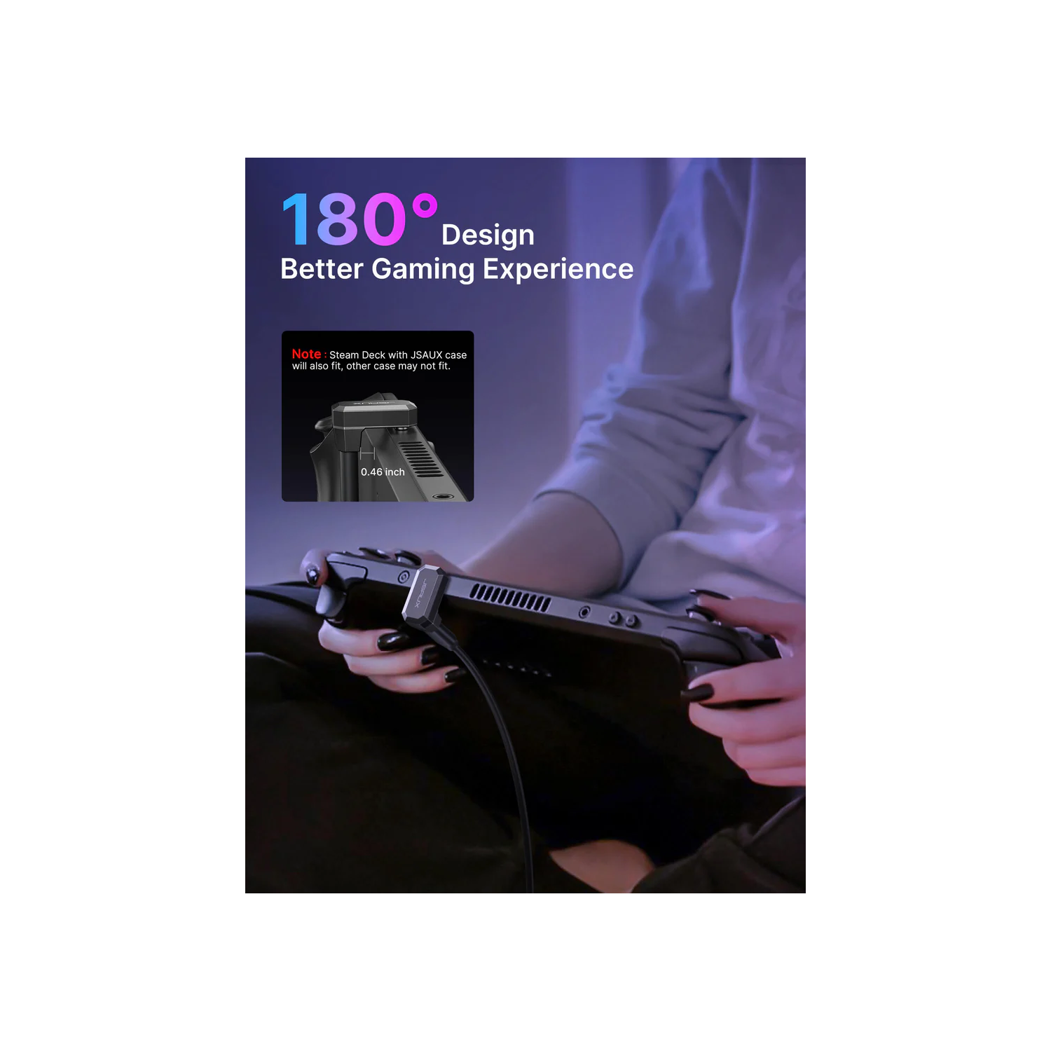 JSAUX DD0009 180 Degree USB C to USB C USB A Adapter Set Features 4K@60Hz Video & Audio Transmission/60W Fast Charging & 10Gbps Transfer Speed - Black