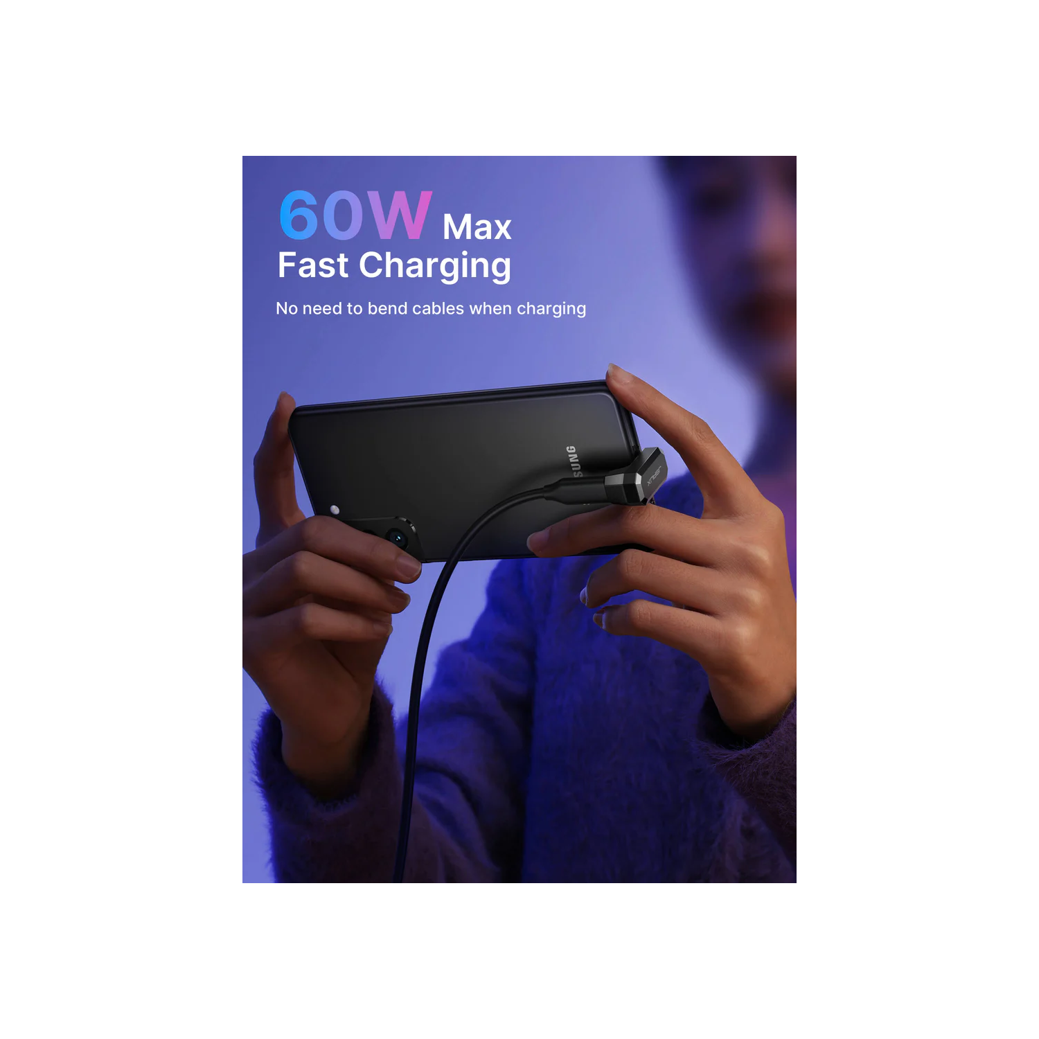 JSAUX DD0009 180 Degree USB C to USB C USB A Adapter Set Features 4K@60Hz Video & Audio Transmission/60W Fast Charging & 10Gbps Transfer Speed - Black