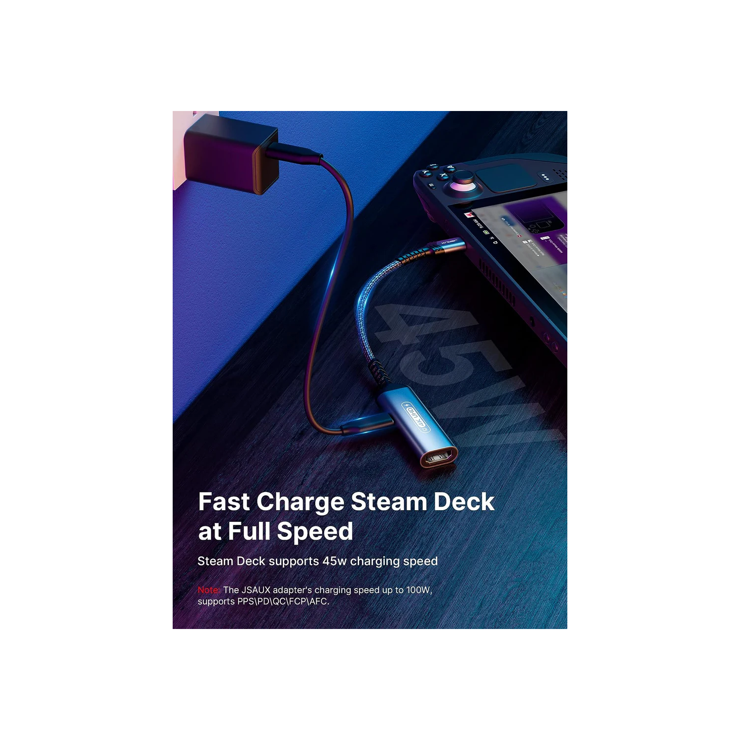 JSAUX 2-in-1 USB C to HDMI Adapter, 4K@60Hz Type-C to HDMI 2.0 Adapter with PD 100W Fast Charging, Compatible with iPhone 15 Pro Max, Steam Deck, ROG