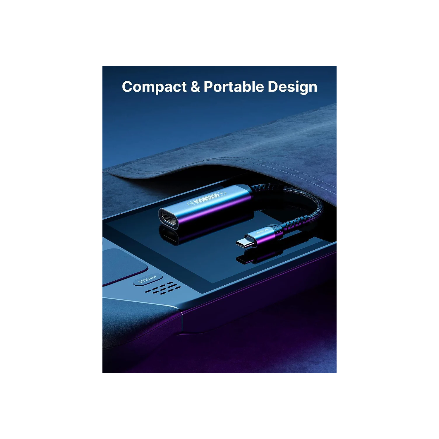 JSAUX 2-in-1 USB C to HDMI Adapter, 4K@60Hz Type-C to HDMI 2.0 Adapter with PD 100W Fast Charging, Compatible with iPhone 15 Pro Max, Steam Deck, ROG