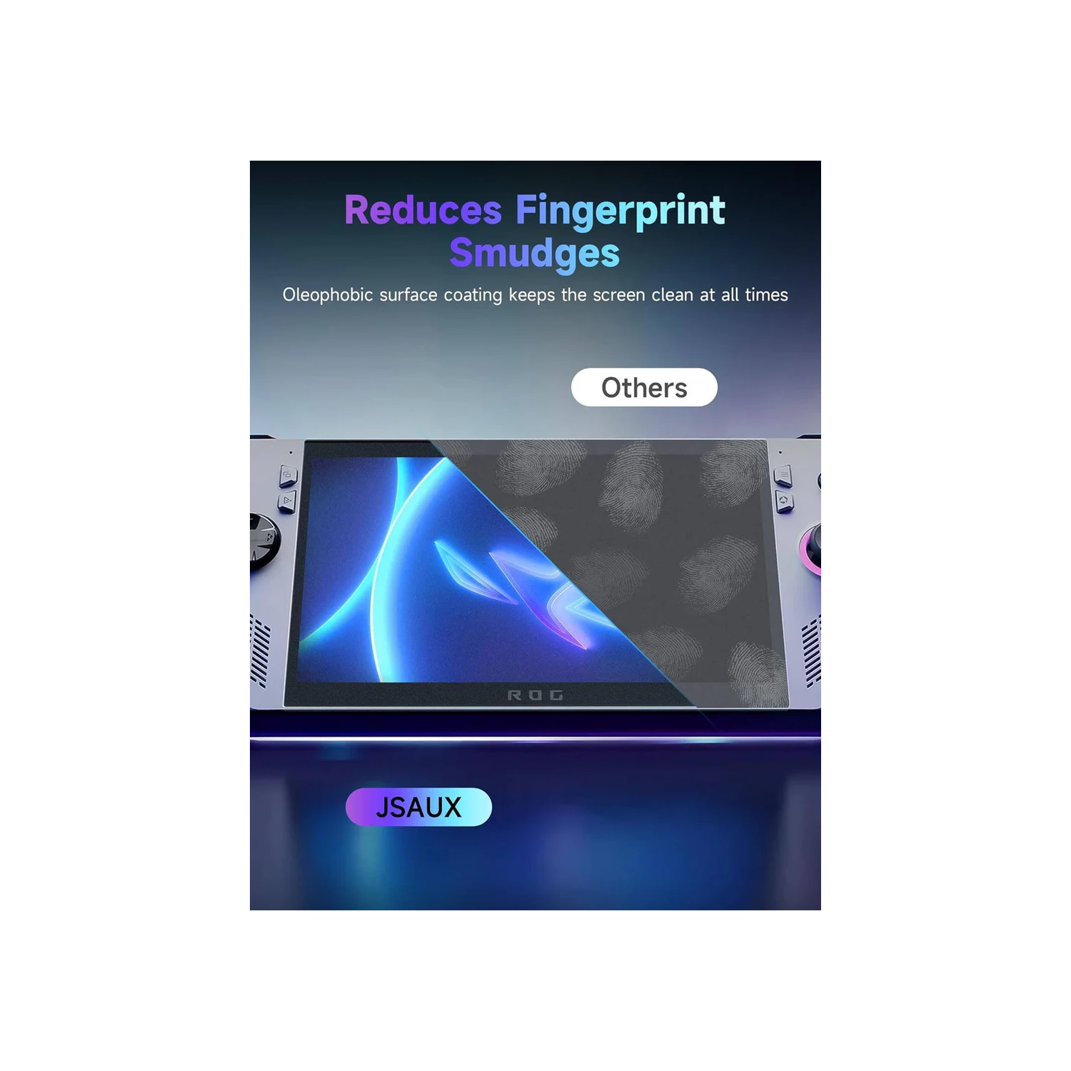 JSAUX ROG Ally Screen Protector 2-Pack, Anti Glare 9H Hardness Tempered Glass Screen Protector with Guiding Frame - Clear