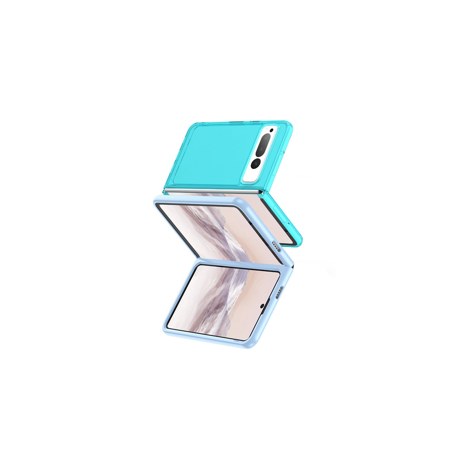 PANDACO Acrylic Mint Hard Clear Case for Google Pixel Fold