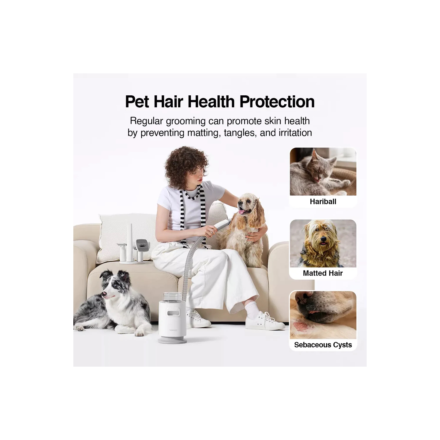 Neakasa P0 Pro Pet Grooming System: 99% Pet Hair Vacuum and Low-Noise Grooming Kit for Easy, Stress-Free Grooming at Home