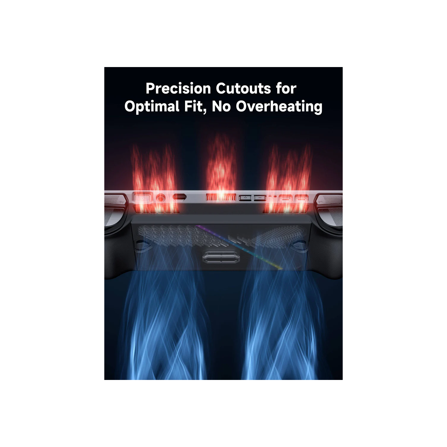 JSAUX ModCase for ROG Ally X with Detachable Front Shell, Protective Case, Metal Bracket and Strap Compatible with ASUS ROG Ally X （PC0111) - Black