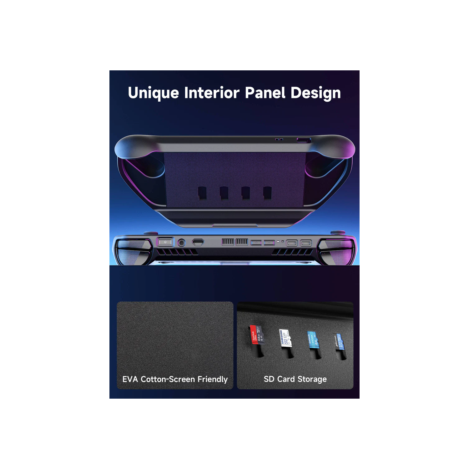 JSAUX ModCase for ROG Ally X with Detachable Front Shell, Protective Case, Metal Bracket and Strap Compatible with ASUS ROG Ally X （PC0111) - Black