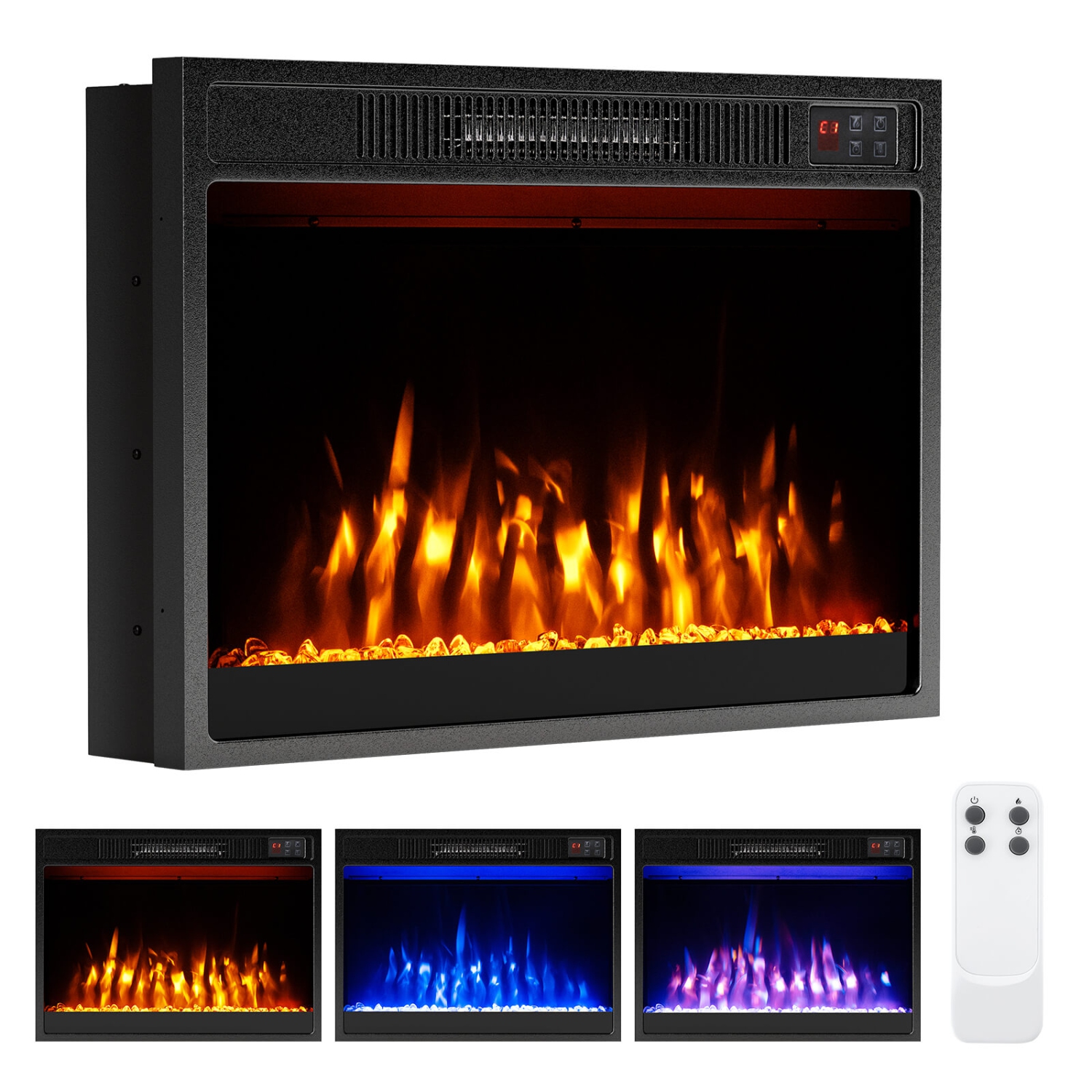 Costway 23" 750 with 1500W 50,000 BTU Electric Fireplace Insert with Remote Control Timer