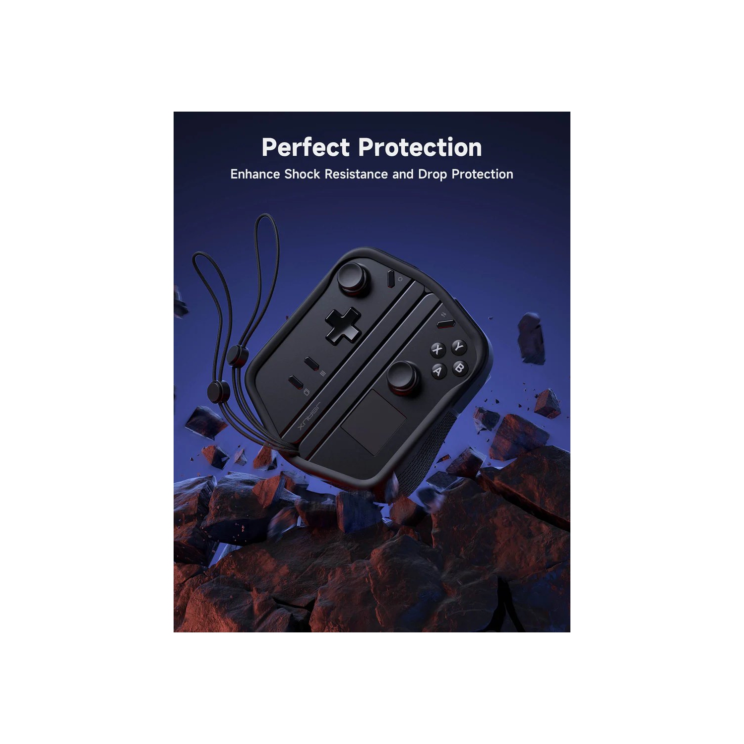 JSAUX Magnetic Handle Strap Kit and support base set for Legion Go | Designed for FPS Mode | Magnetic Connection 2-Pack(GP0022A)- Black