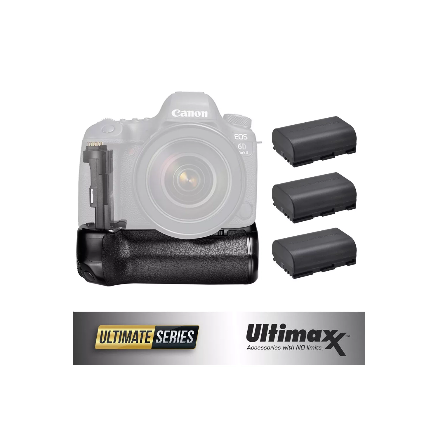 Pro Camera BG-E21 Battery Grip Replacement for 6D Mark II + 3 Extra Batteries