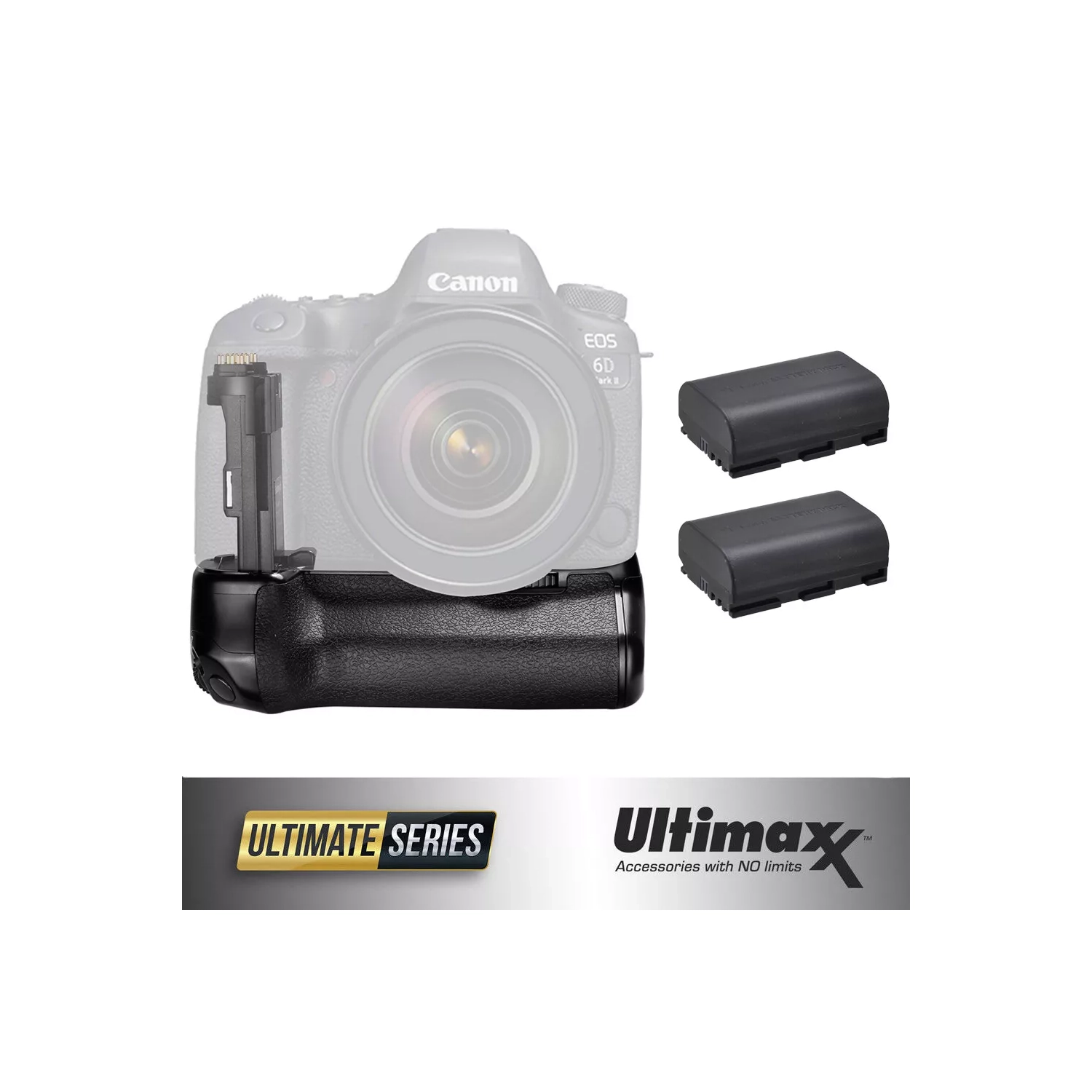 Poignée de rechange pour appareil photo Pro BG-E21 pour Mark II de 6&nbsp;deniers + 2 batteries supplémentaires