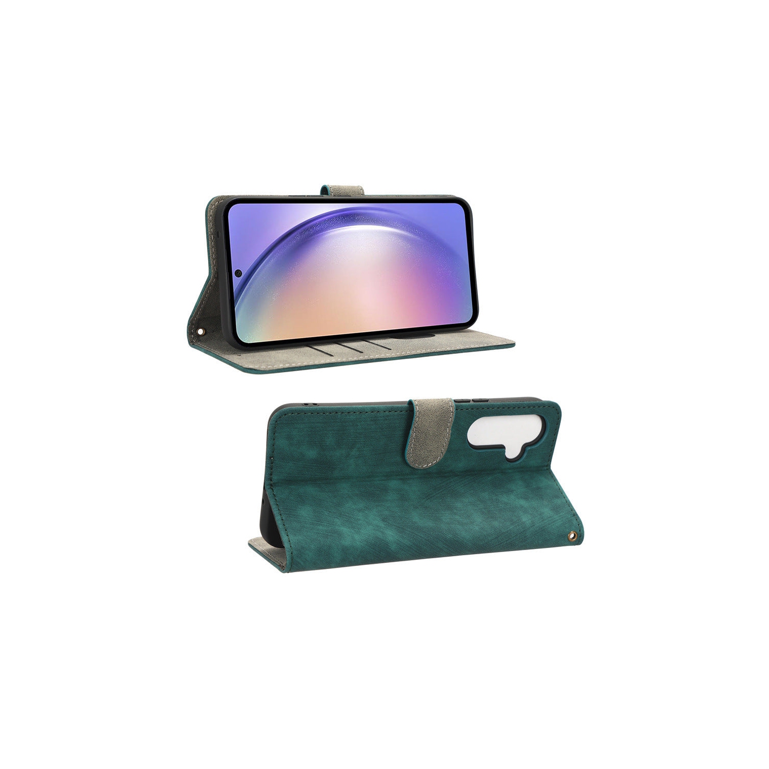 PANDACO Forest Green Wallet Case for Samsung Galaxy S24+