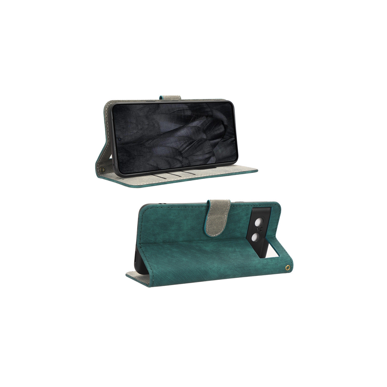 PANDACO Forest Green Wallet Case for Google Pixel 8