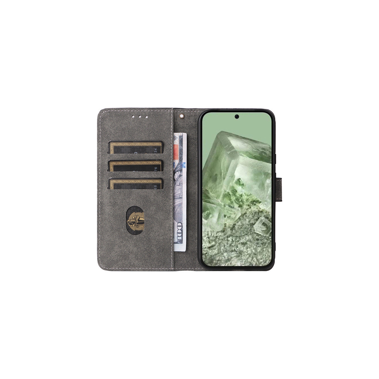 PANDACO Forest Green Wallet Case for Google Pixel 8