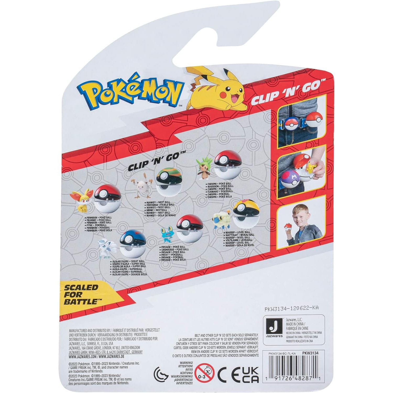 Pokémon Clip 'n'Go Poké Balls - Igamaro & Pokéball, Pokéball officiel avec figurine 5&nbsp;cm