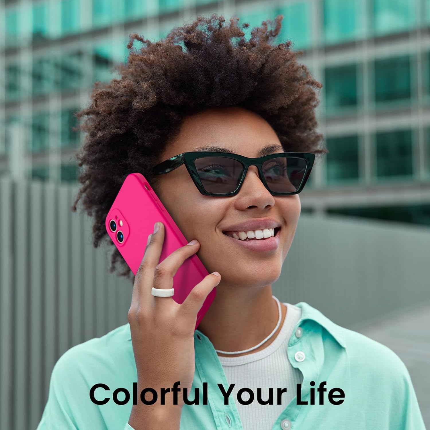 ORNARTO Compatible with iPhone 11 Case 6.1 inch, with 2 x Screen Protector Liquid Silicone Gel Ruber Cover [Square Edge] Shockproof Protective Phone