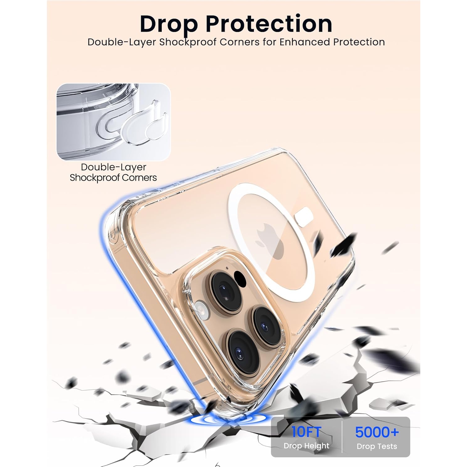 ORNARTO for iPhone 16 Pro Case Magnetic 6.3", [Compatible with MagSafe] Yellowing-Resistant Slim Cover,Upgraded 2-Layer Air-Buffer Corners Shockproof