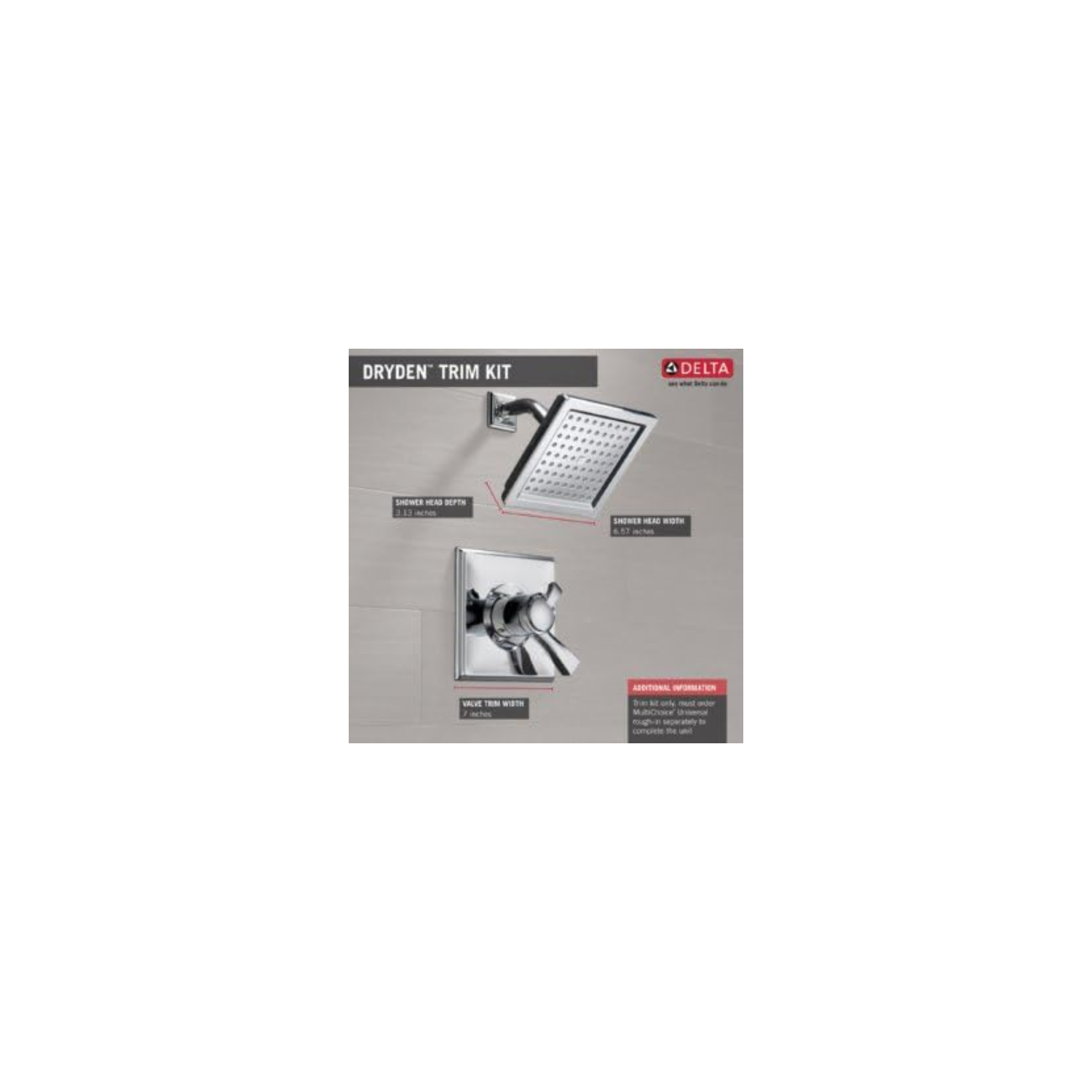 Garniture de douche DELTA ROBINET, T17251-SS Dryden, série 17, acier inoxydable