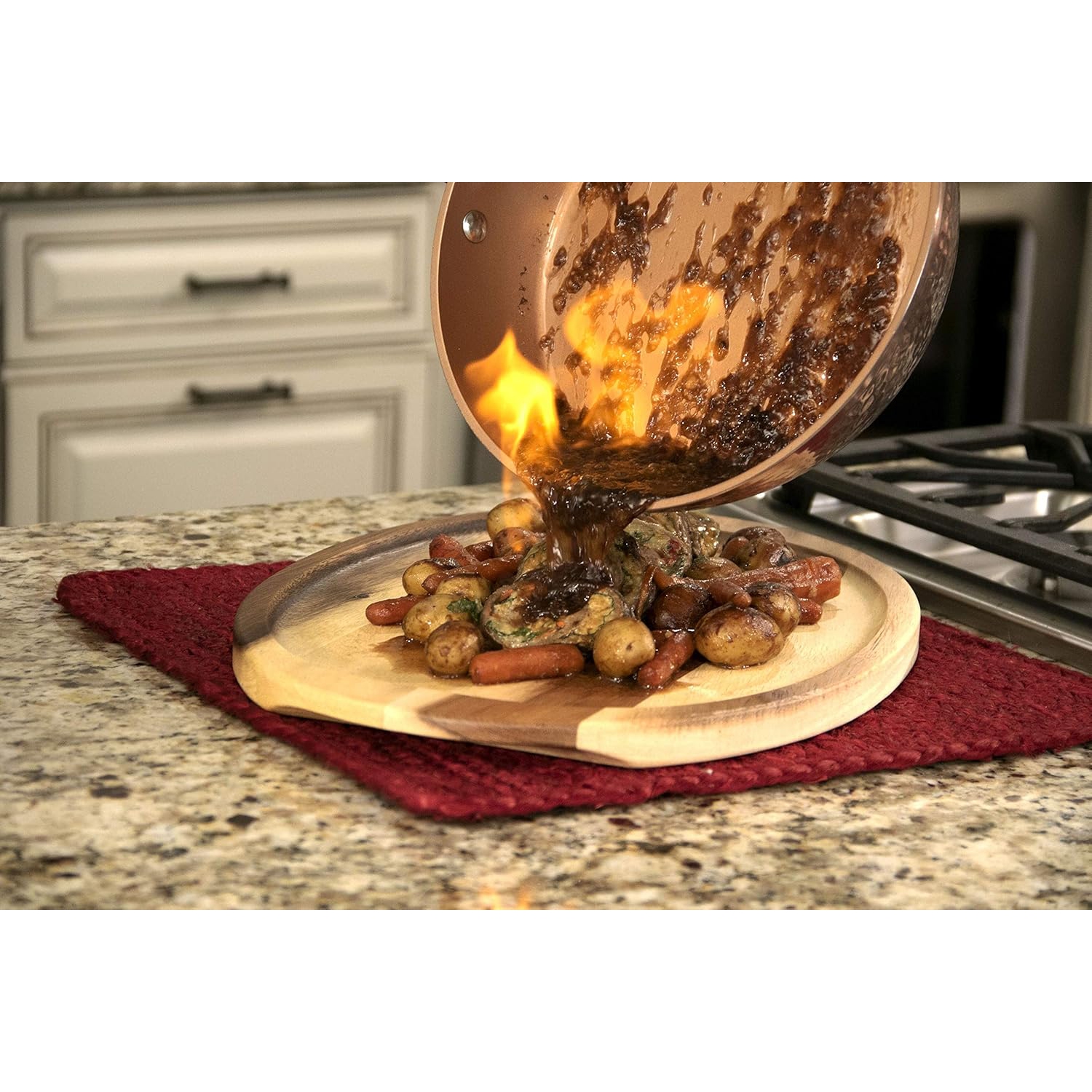 Gotham Steel Nonstick Hammered Copper Collection – 2.5 Quart Sauce Pan with Lid, Premium Cookware, Aluminum Composition with Induction Plate for Even