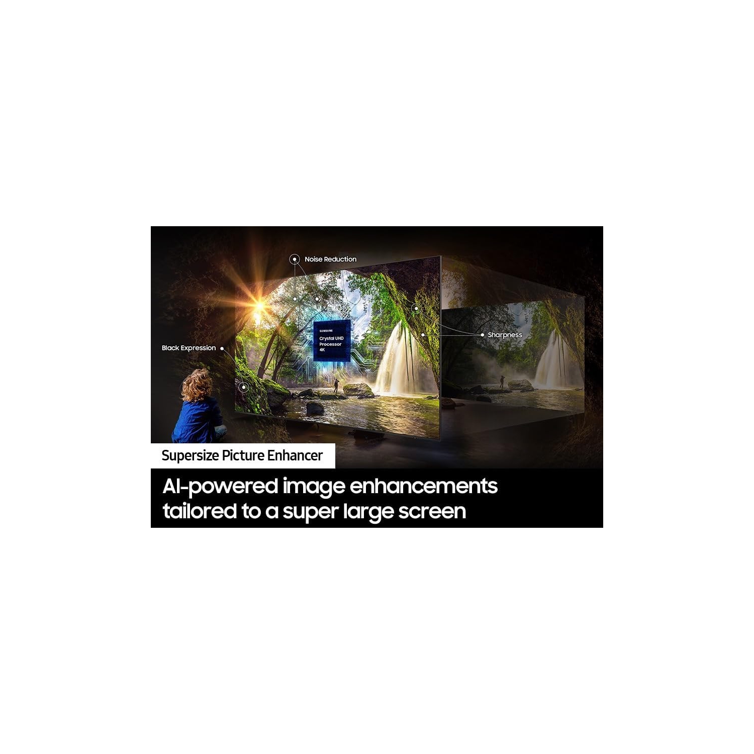 SAMSUNG 98-Inch Class Crystal UHD Smart TV with Crystal Processor 4K, 120 Hz Refresh Rate, Q-Symphony, Air Slim Design - [UN98DU9000FXZC]- Open Box