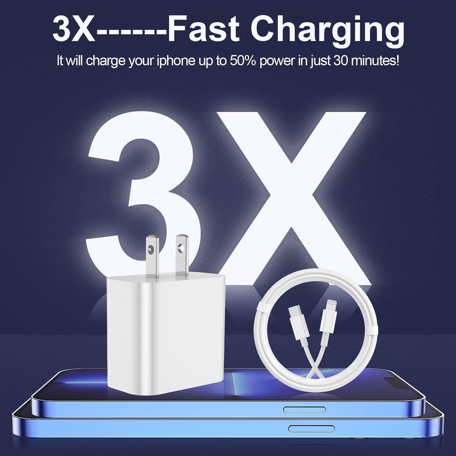 iPhone Charger Apple Charger,[Apple MFi Certified]2 Pack Apple Type C Wall Charger Block with 2 Pack [6FT&10FT] Long USB C to Lightning Cable for