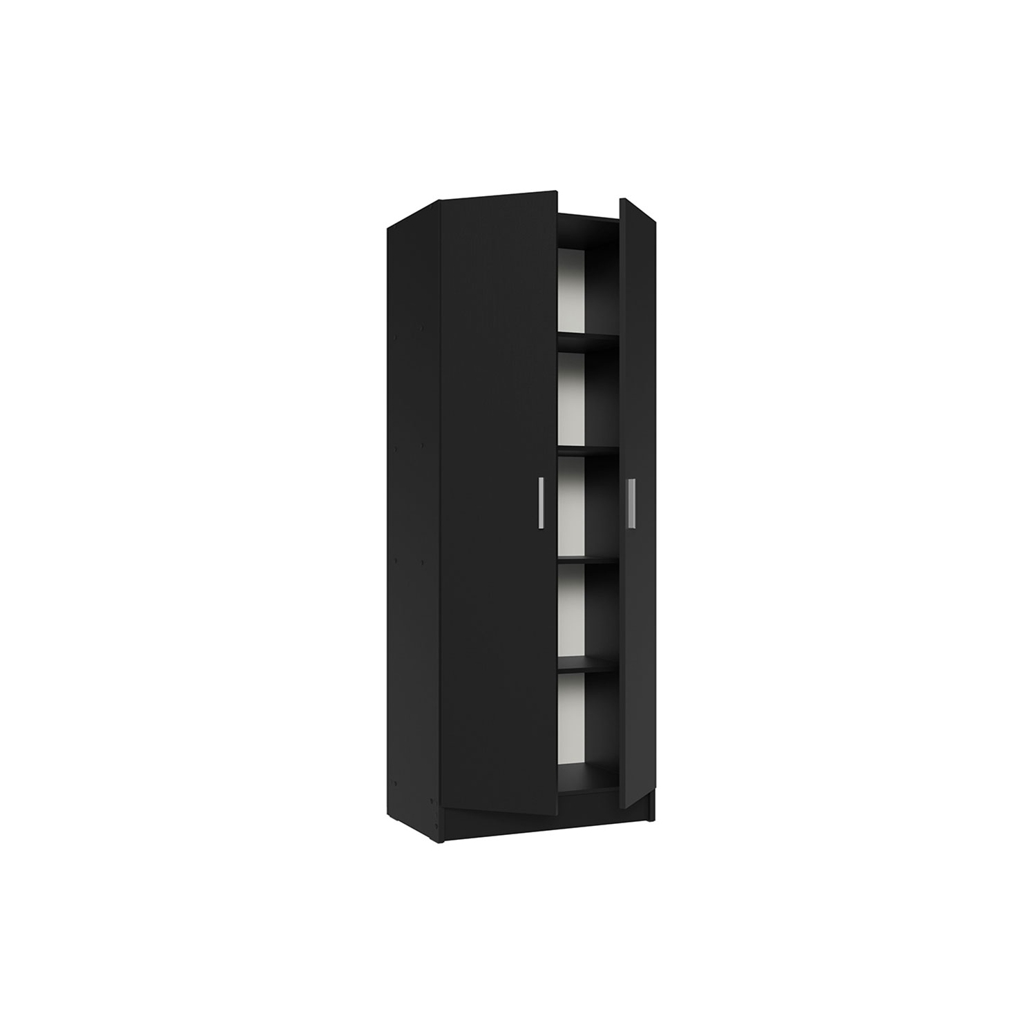 Armoire garde-manger de garage Madesa, 2 portes, 5 tablettes utilitaires, unité de rangement en bois de 23 po de long pour garage - Noir