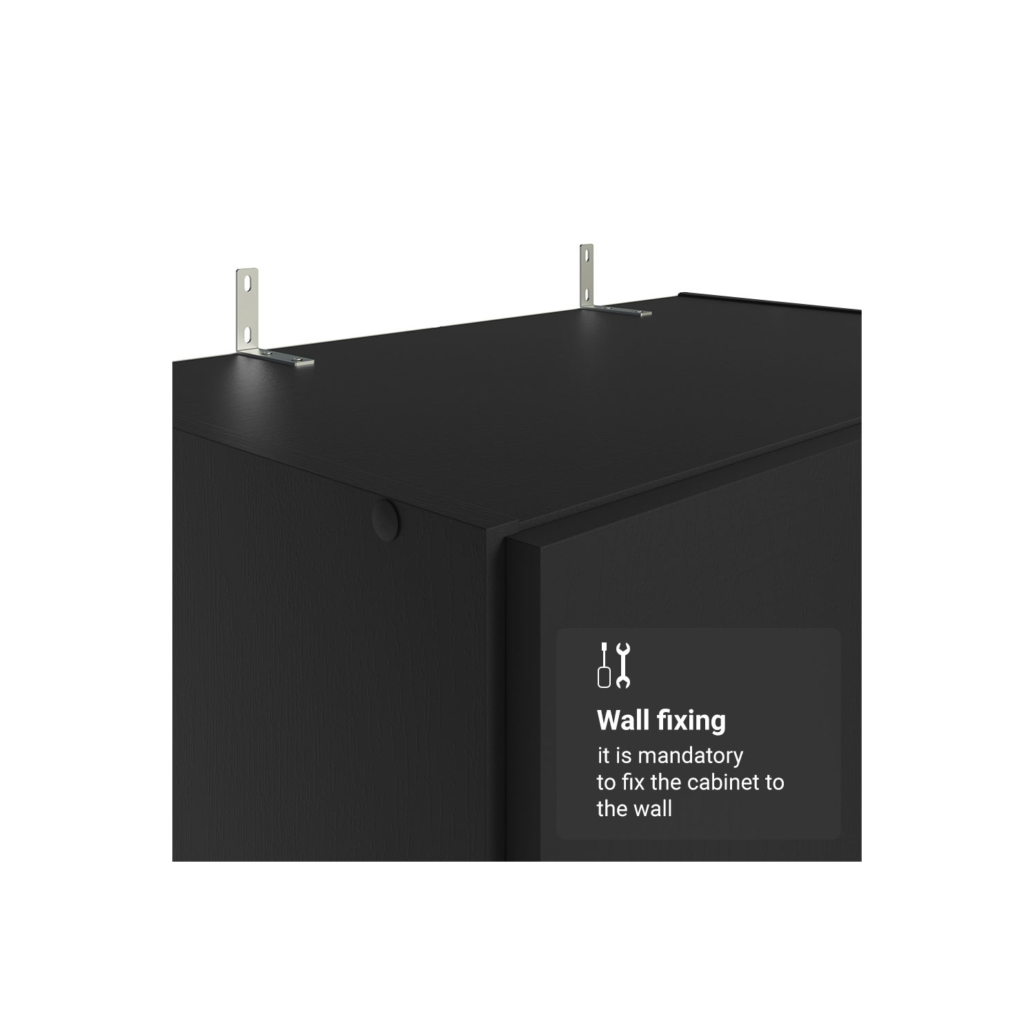 Armoire garde-manger de garage Madesa, 2 portes, 5 tablettes utilitaires, unité de rangement en bois de 23 po de long pour garage - Noir