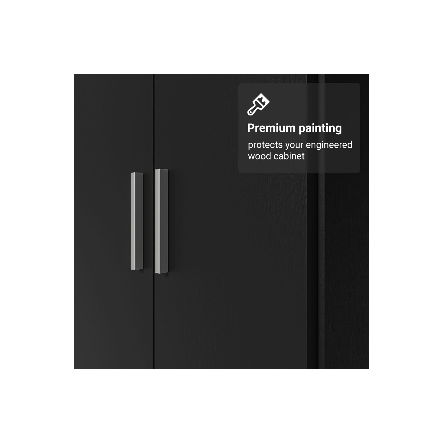 Armoire garde-manger de garage Madesa, 2 portes, 5 tablettes utilitaires, unité de rangement en bois de 23 po de long pour garage - Noir