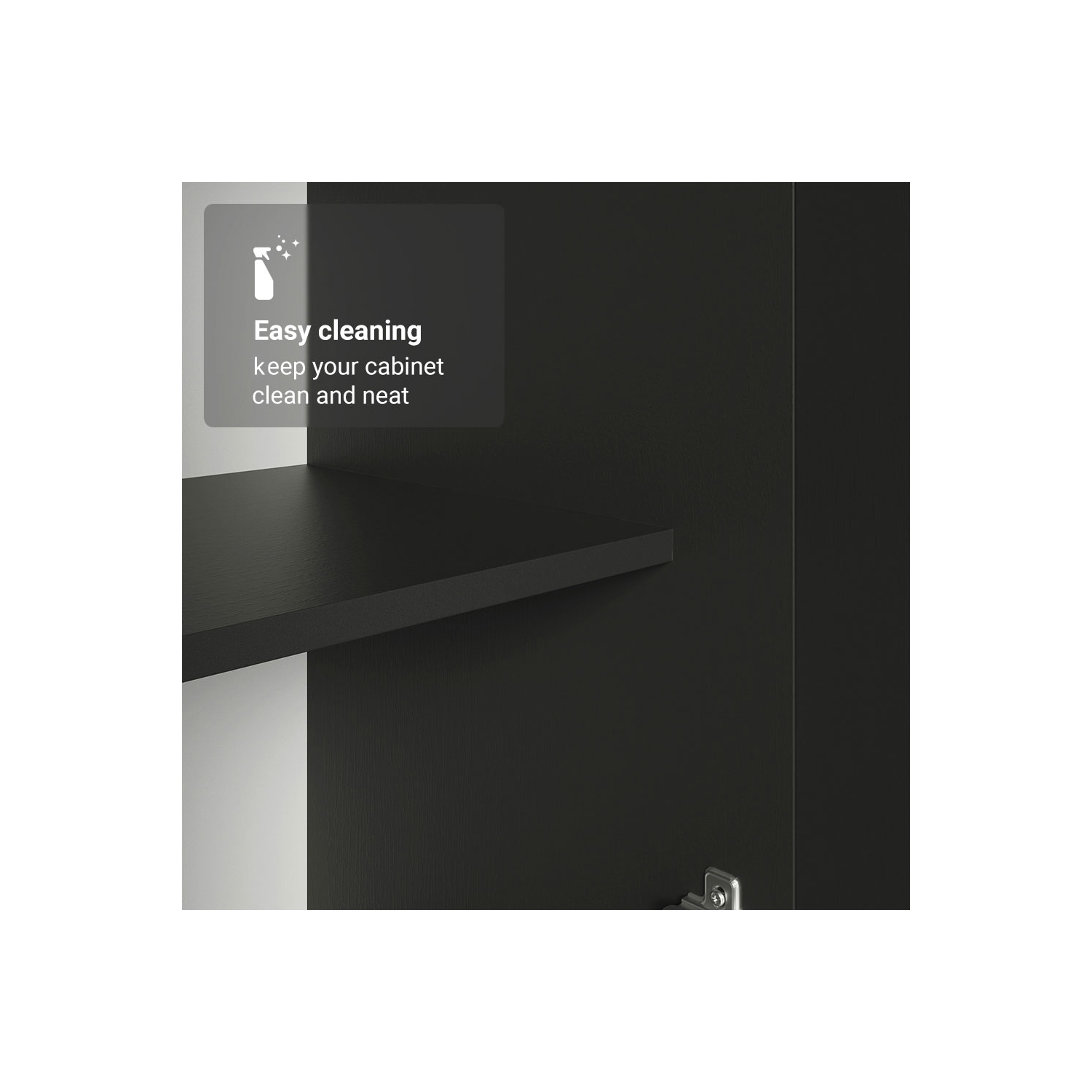 Armoire garde-manger de garage Madesa, 2 portes, 5 tablettes utilitaires, unité de rangement en bois de 23 po de long pour garage - Noir