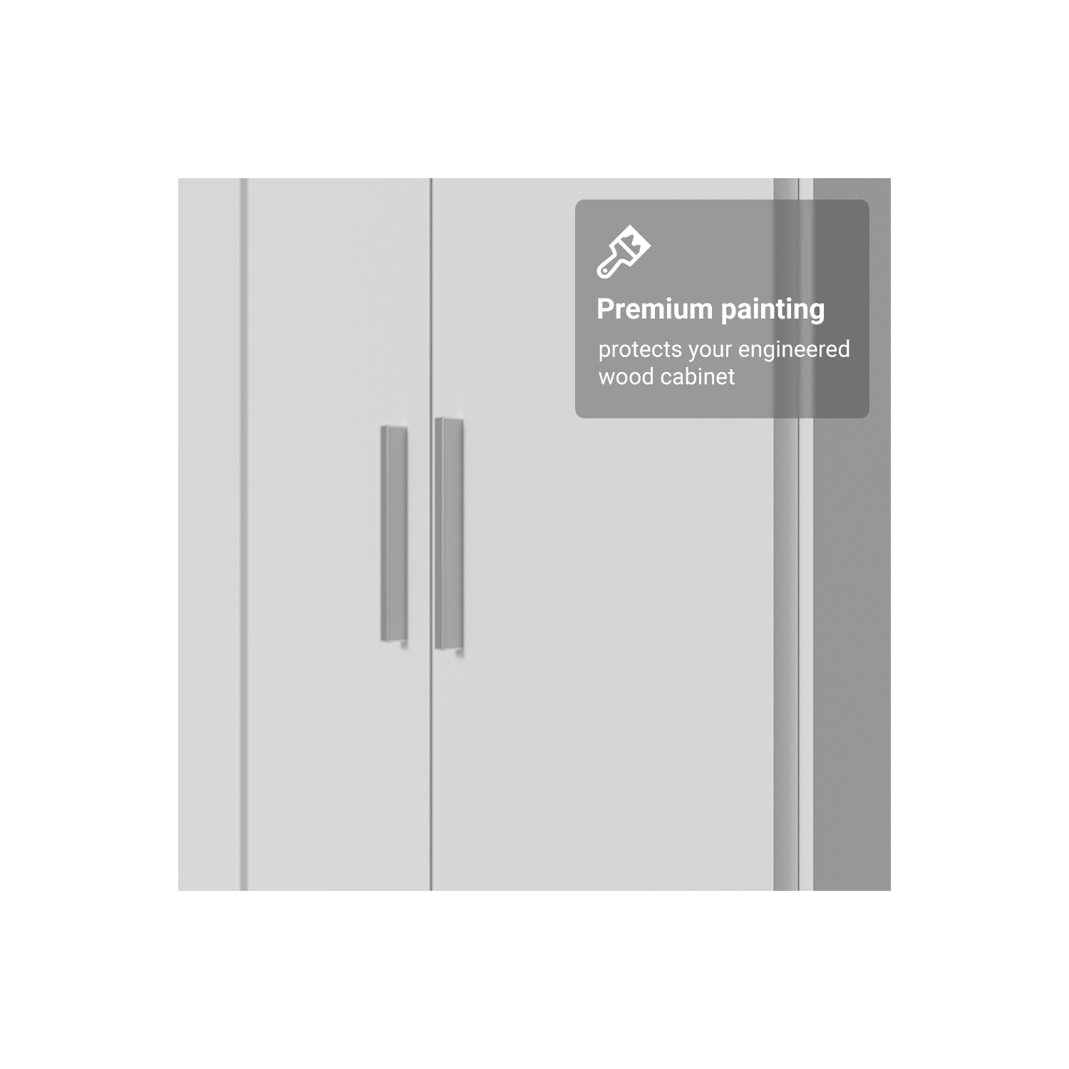 Madesa Garage Set 3 Pantry Storage Cabinet with 5 Utility Shelves 23"L Wooden Organization Unit for Garage - White