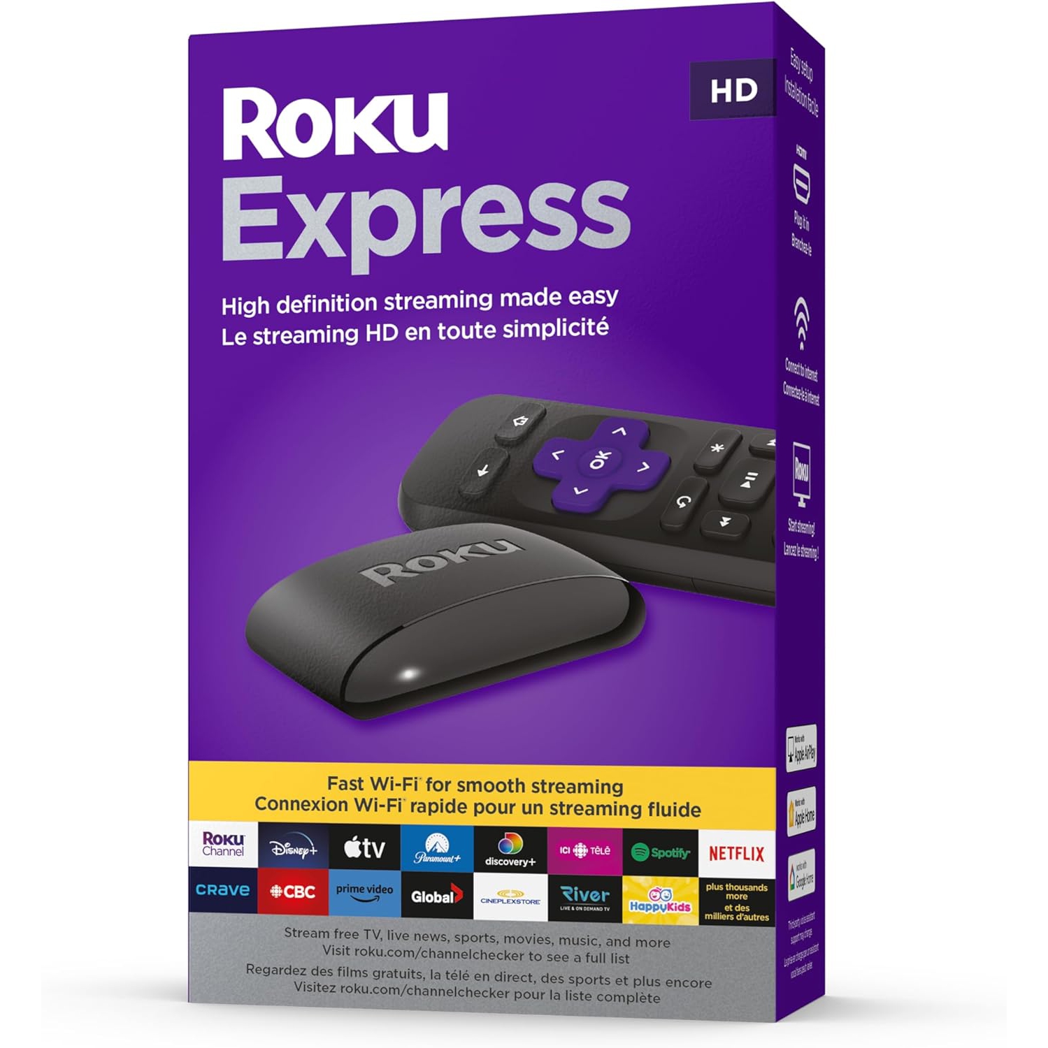 Open Box - Roku Express (New, 2023) HD Streaming Device with High-Speed HDMI Cable and Simple Remote (No TV Controls), Guided Setup and Fast Wi-Fi