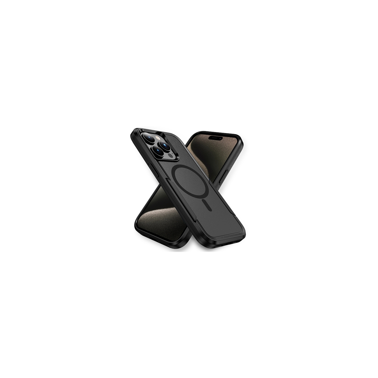 TopSave – Étui protecteur mince, léger, robuste et robuste protecteur Armor pour iPhone de 16 6,1 po, noir, nouveau style MAGSAFE Matt PC+TPUR 2-en-1